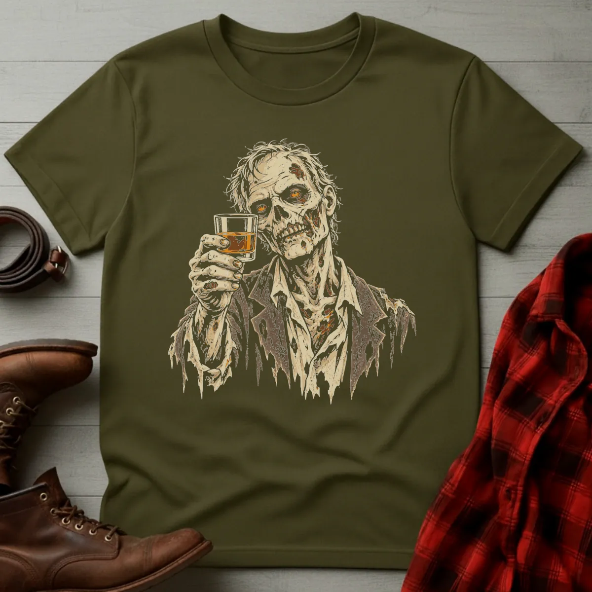 Whiskey Zombie Toast T-Shirt