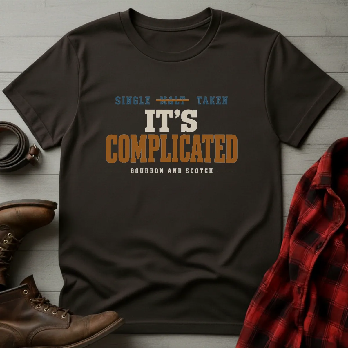 It's Complicated Bourbon & Scotch T-Shirt