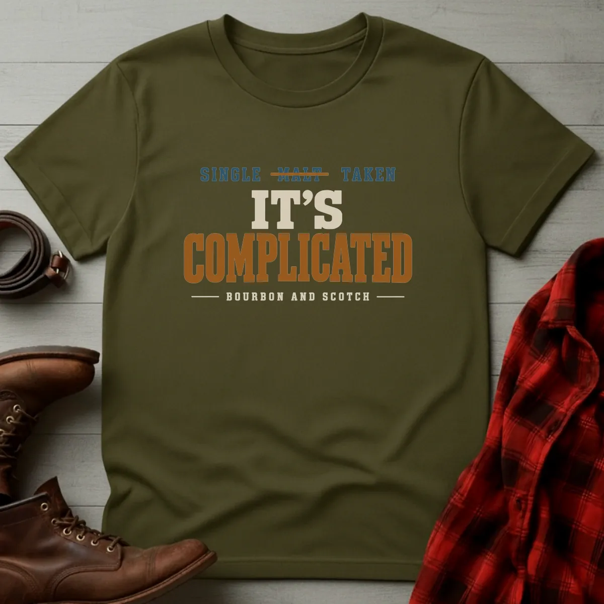 It's Complicated Bourbon & Scotch T-Shirt