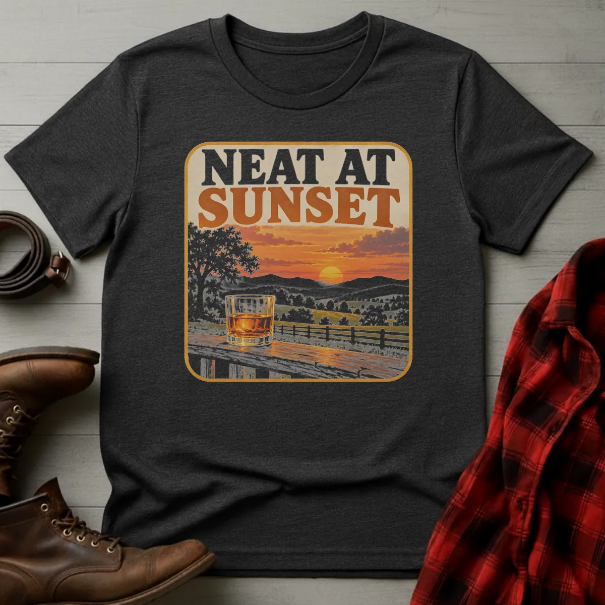 Neat at Sunset Bourbon T-Shirt