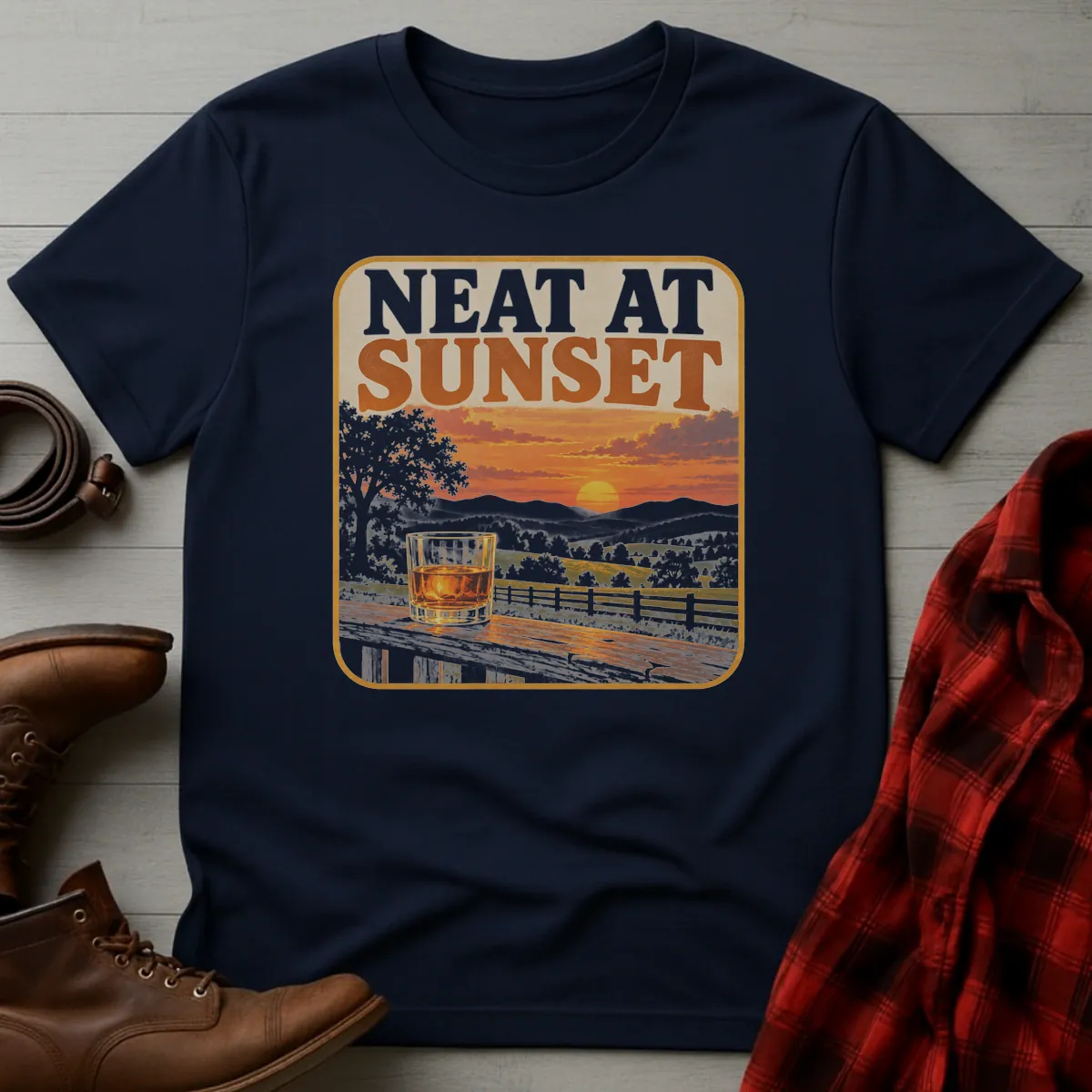 Neat at Sunset Bourbon T-Shirt