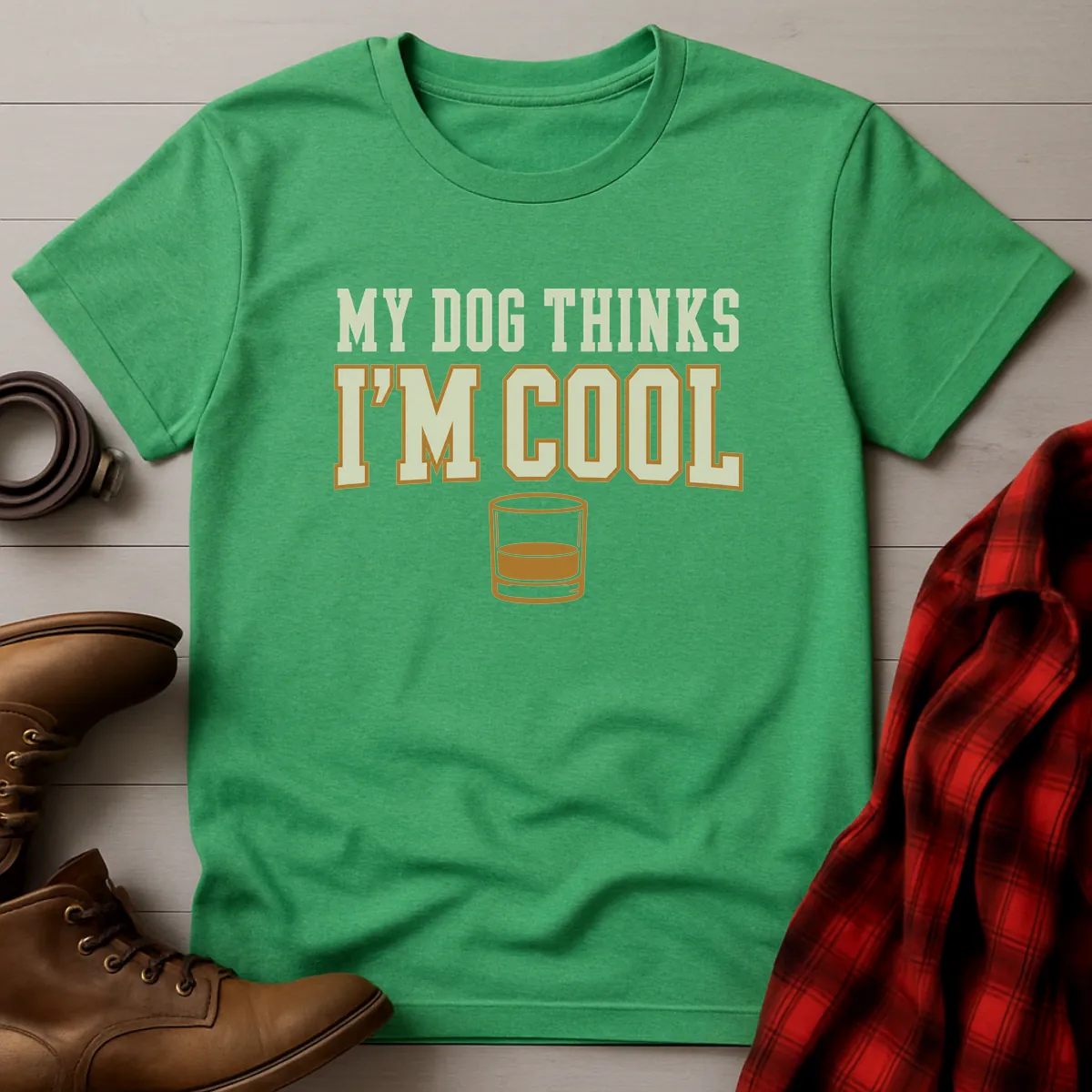 My Dog Thinks I'm Cool Whiskey T-Shirt