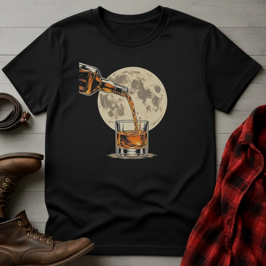 Full Moon Whiskey Pour T-Shirt