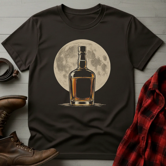 Full Moon Whiskey Bottle T-Shirt