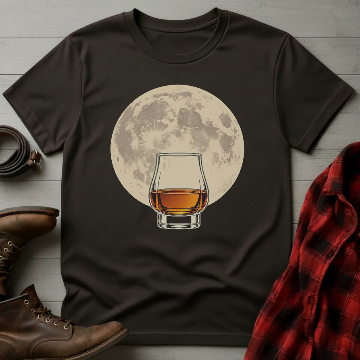 Full Moon Neat Whiskey T-Shirt