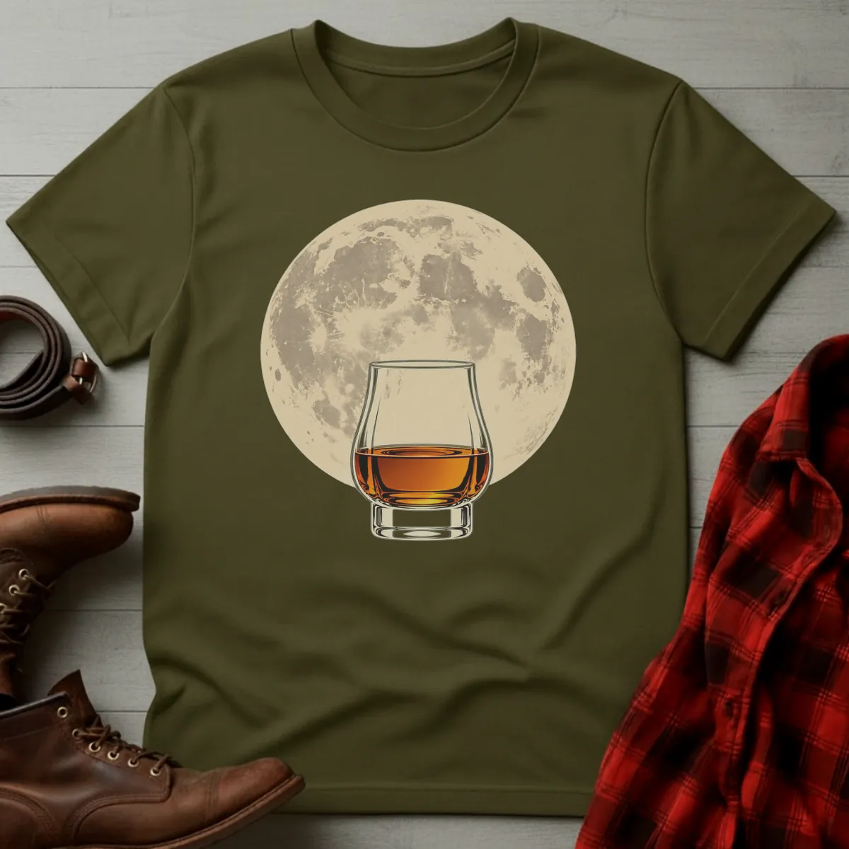 Full Moon Neat Whiskey T-Shirt