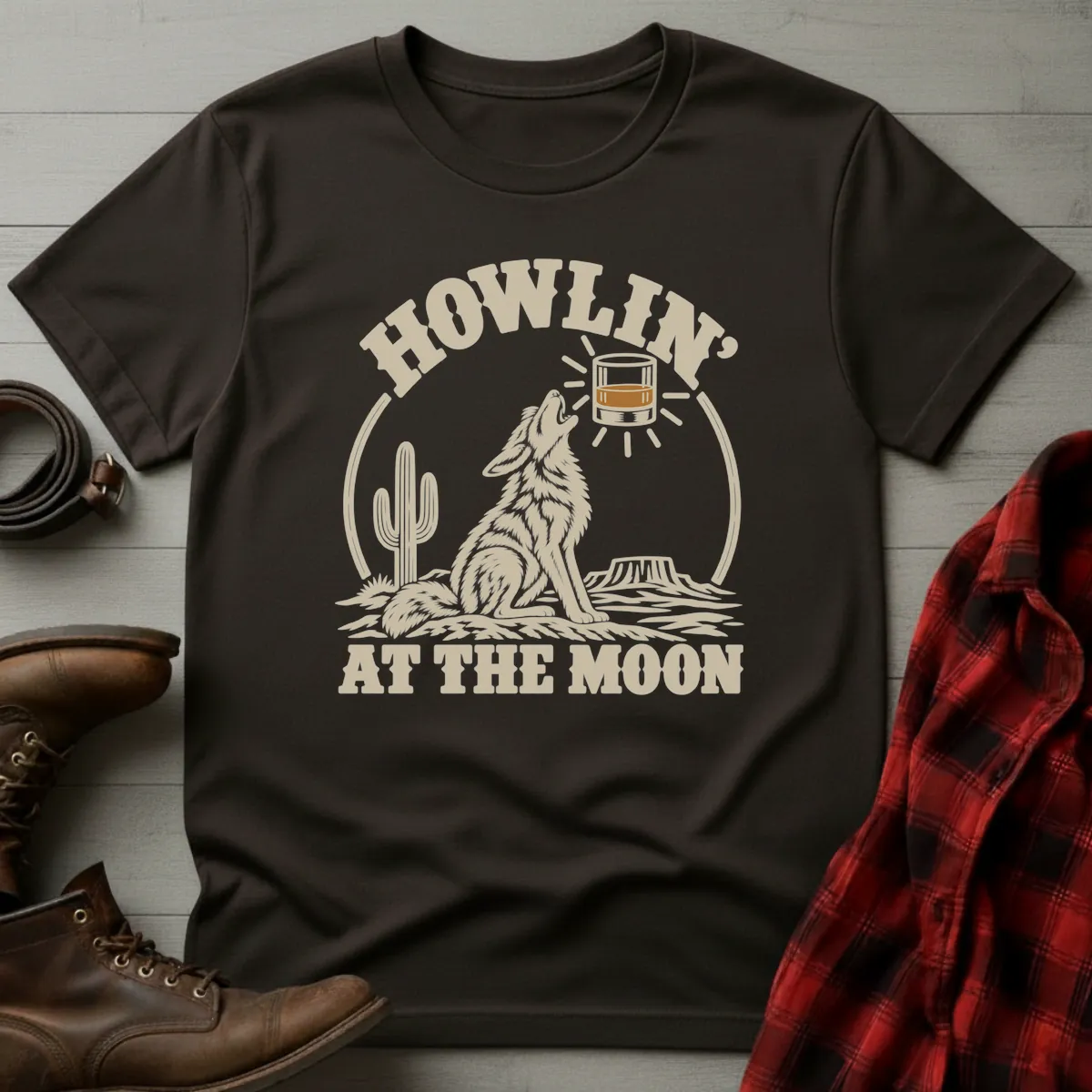 Howlin' at the Moon Whiskey T-Shirt