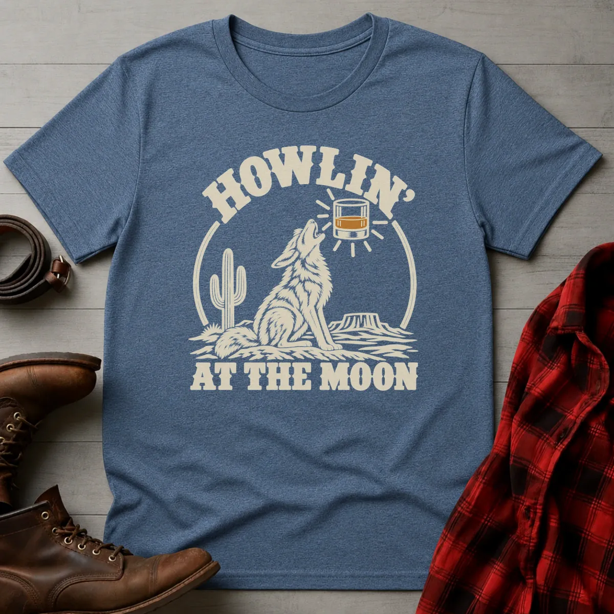 Howlin' at the Moon Whiskey T-Shirt