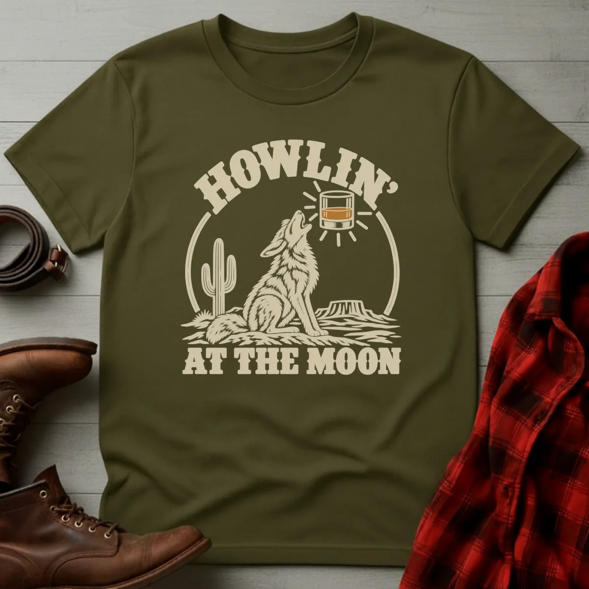 Howlin' at the Moon Whiskey T-Shirt