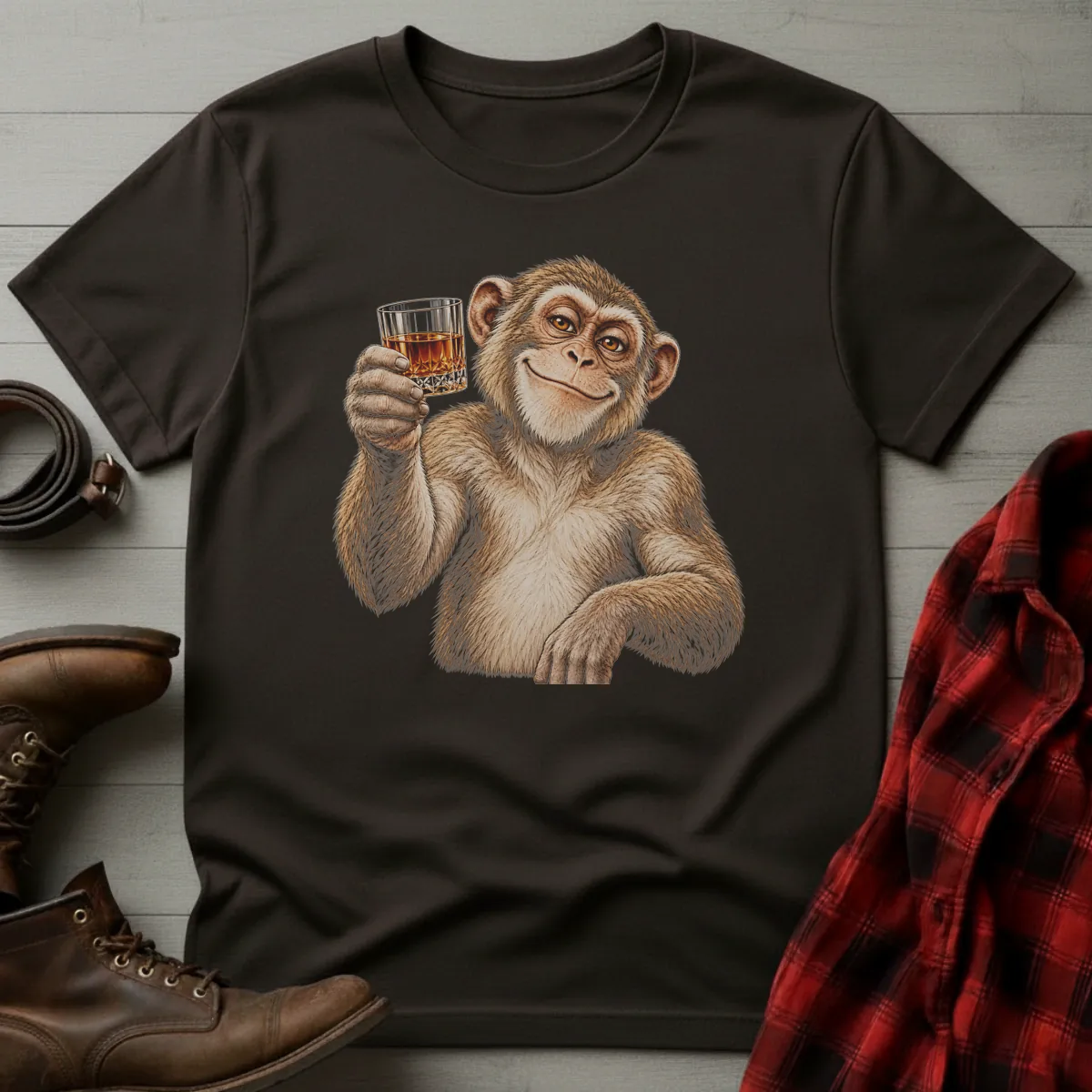 Chimpanzee Whiskey Toast T-Shirt