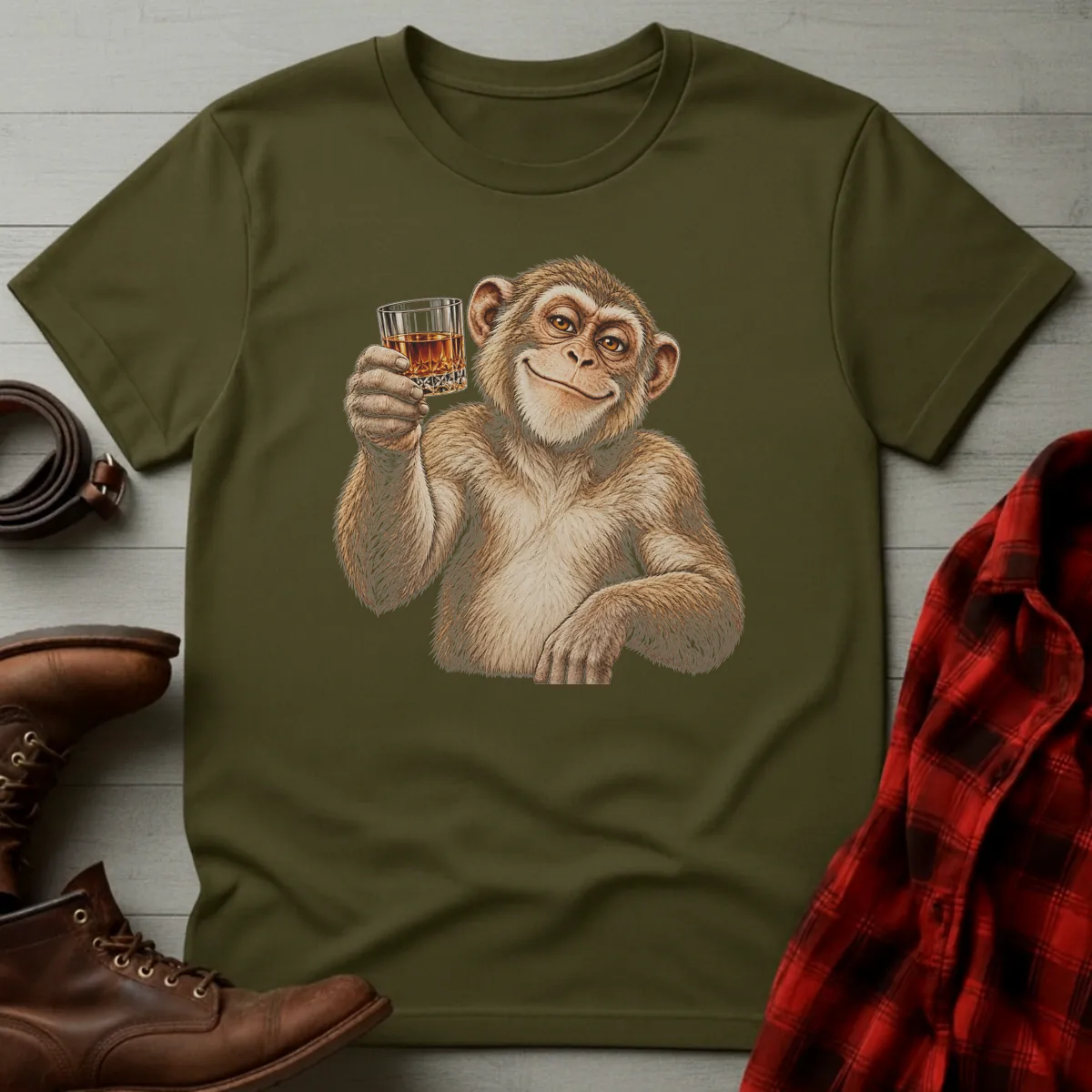 Chimpanzee Whiskey Toast T-Shirt