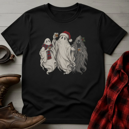 Three Spirits of Christmas Whiskey T-Shirt
