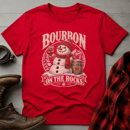 Bourbon Snowman on the Rocks T-Shirt