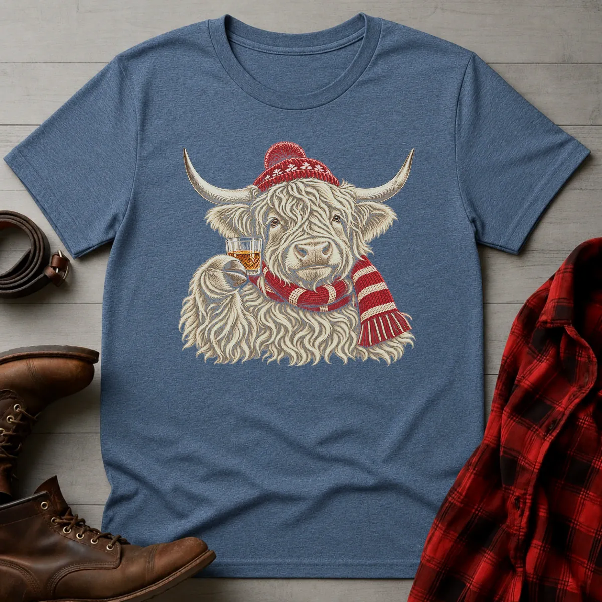Highland Cow Whiskey Toast T-Shirt