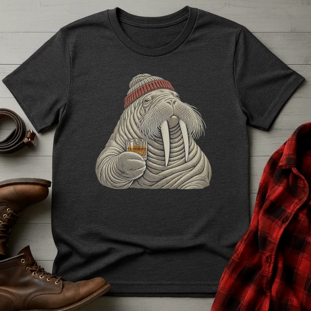 Walrus Whiskey Toast T-Shirt