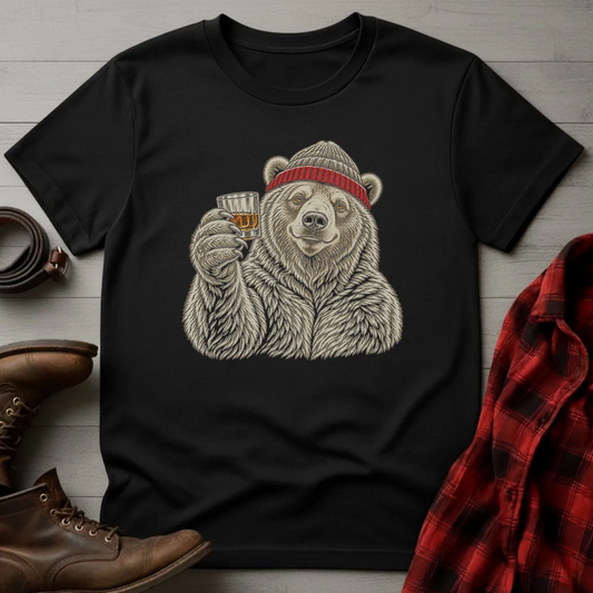 Grizzly Bear Whiskey Toast T-Shirt