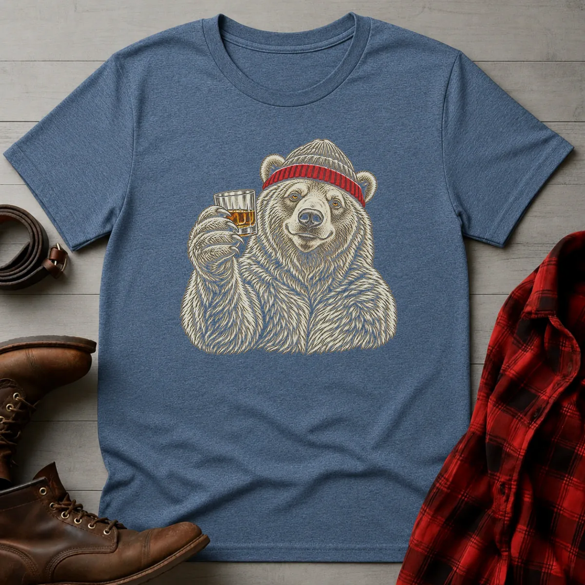Grizzly Bear Whiskey Toast T-Shirt
