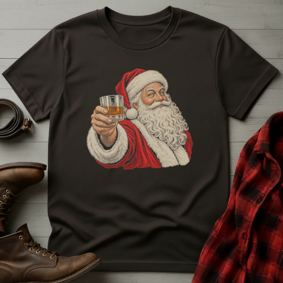 Santa Whiskey Toast T-Shirt