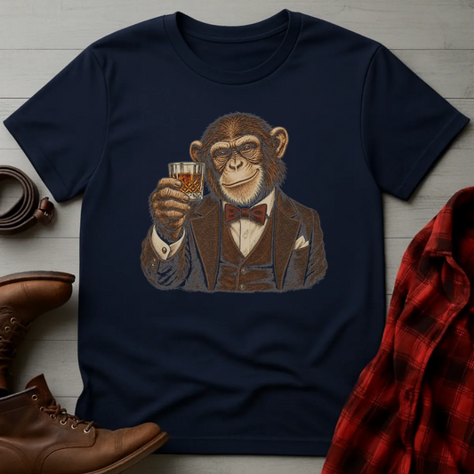 Dapper Chimpanzee Whiskey Toast T-Shirt