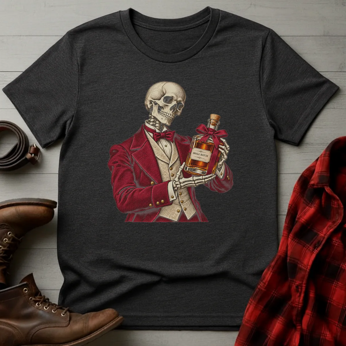 Skeleton Gentleman Whiskey Gift T-Shirt