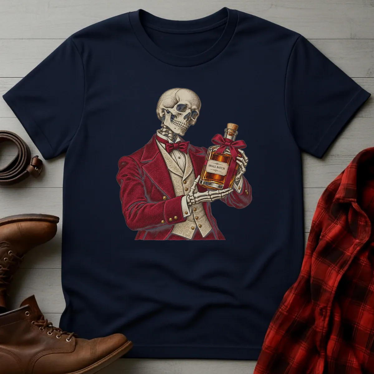 Skeleton Gentleman Whiskey Gift T-Shirt