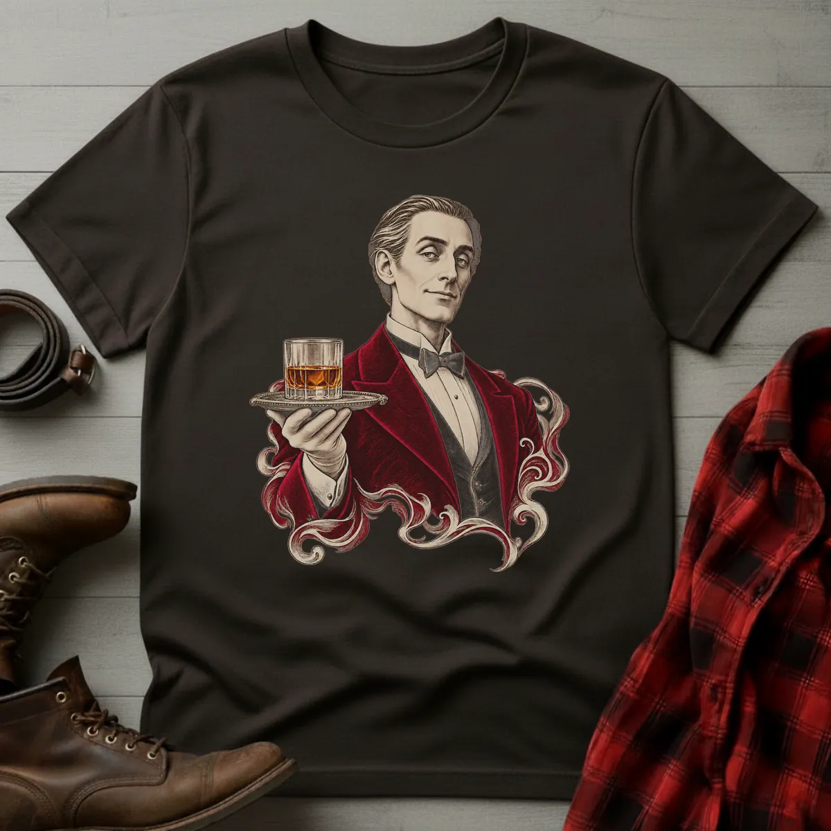 Vintage Gentleman Whiskey Service T-Shirt
