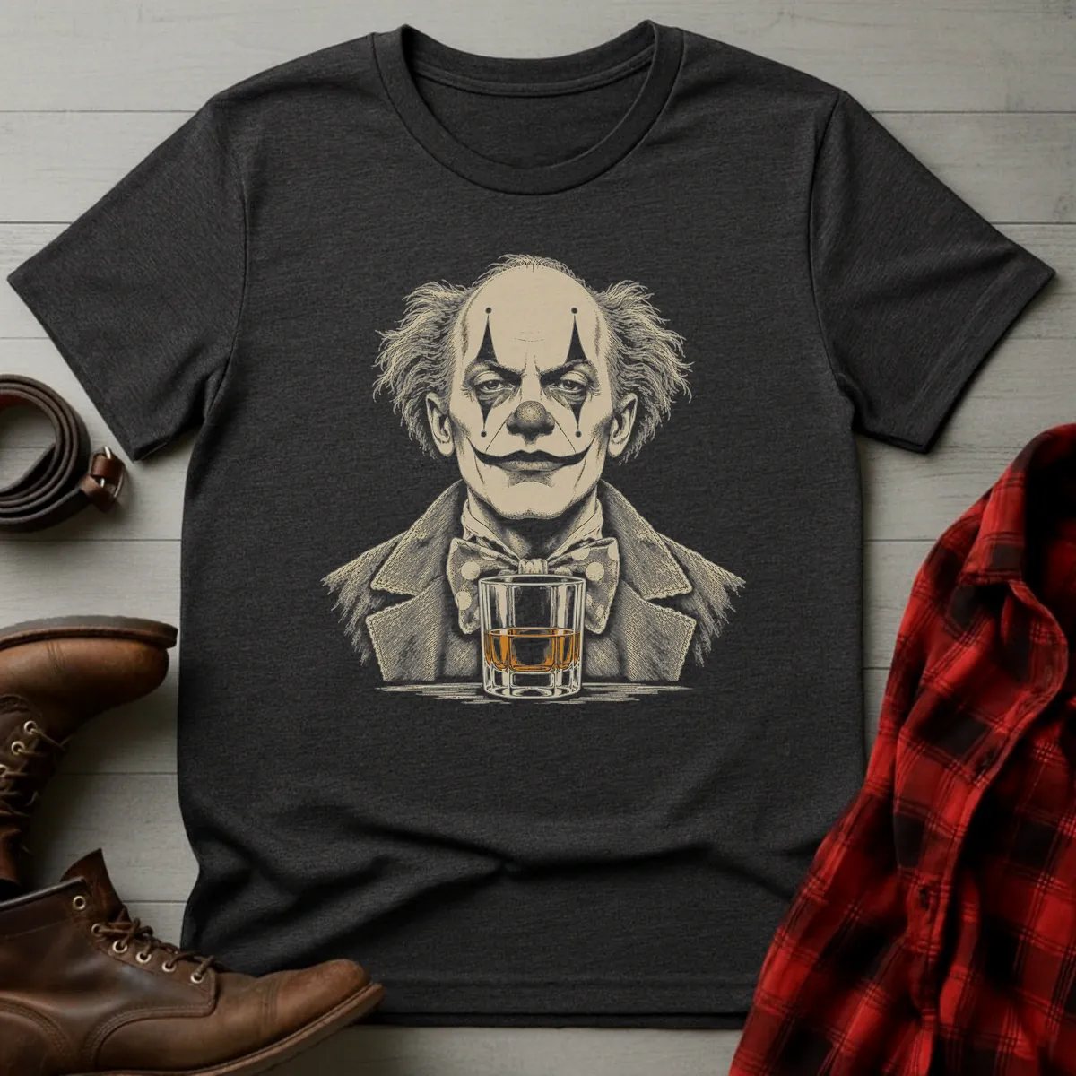 Clown Whiskey Portrait T-Shirt