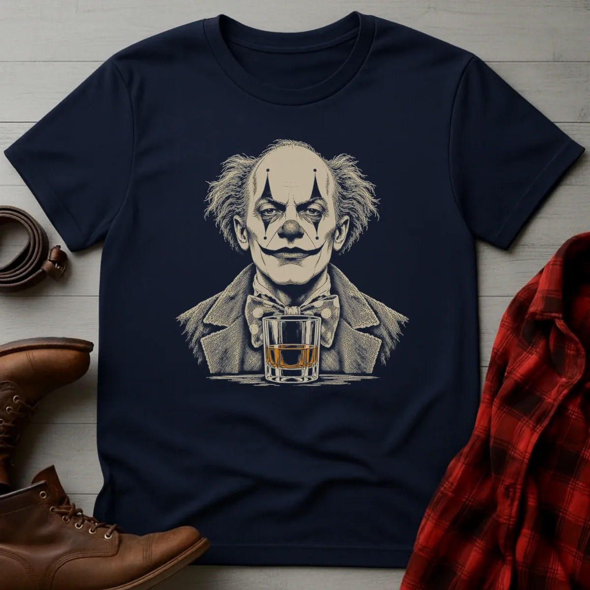 Clown Whiskey Portrait T-Shirt