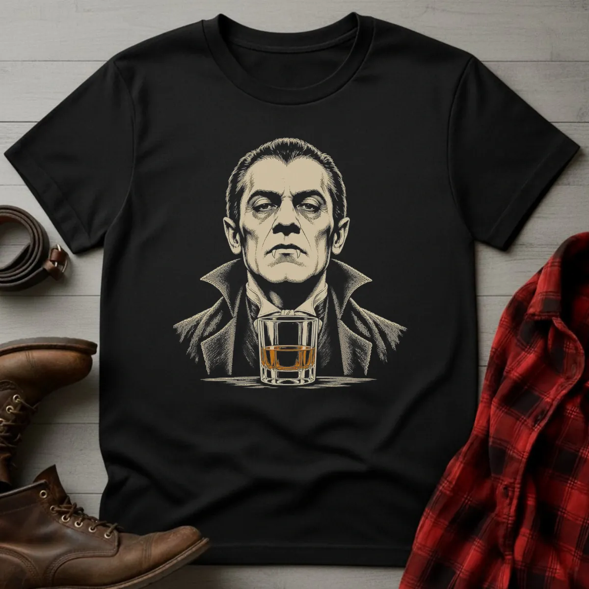 Dracula Whiskey Portrait T-Shirt