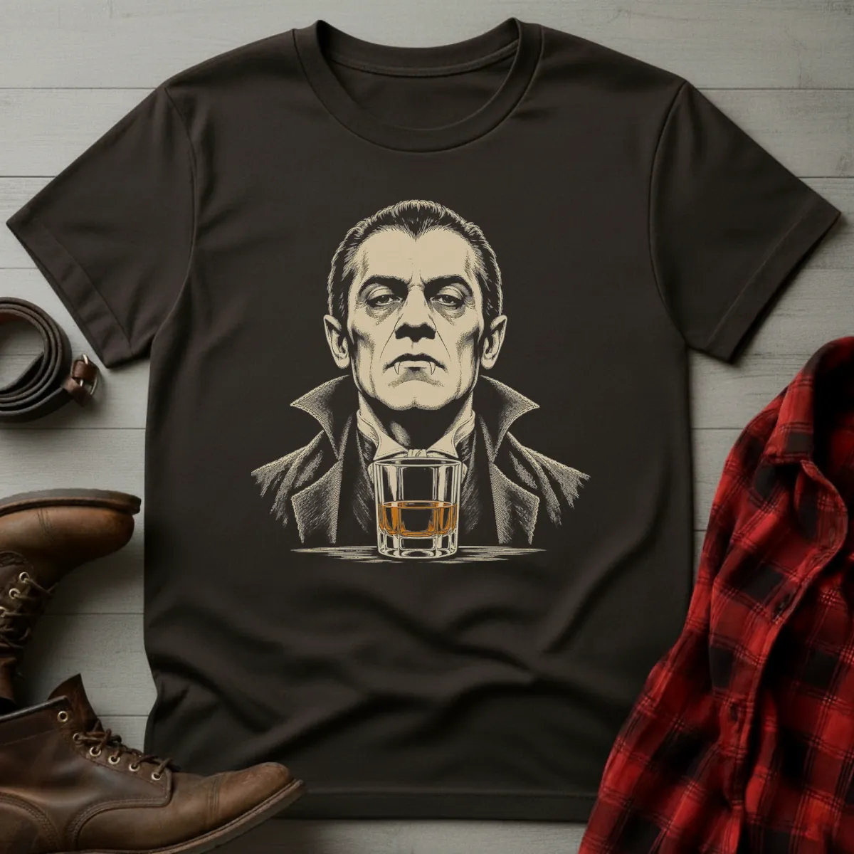 Dracula Whiskey Portrait T-Shirt