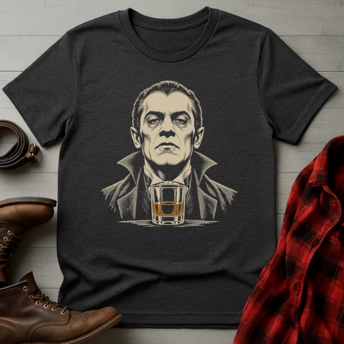 Dracula Whiskey Portrait T-Shirt
