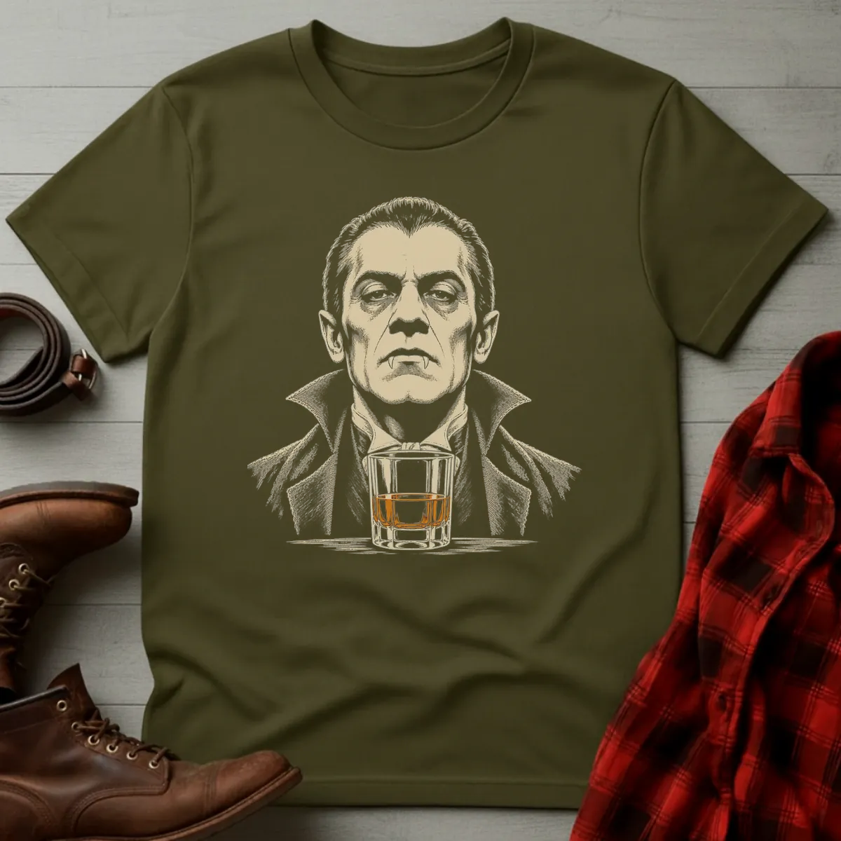 Dracula Whiskey Portrait T-Shirt