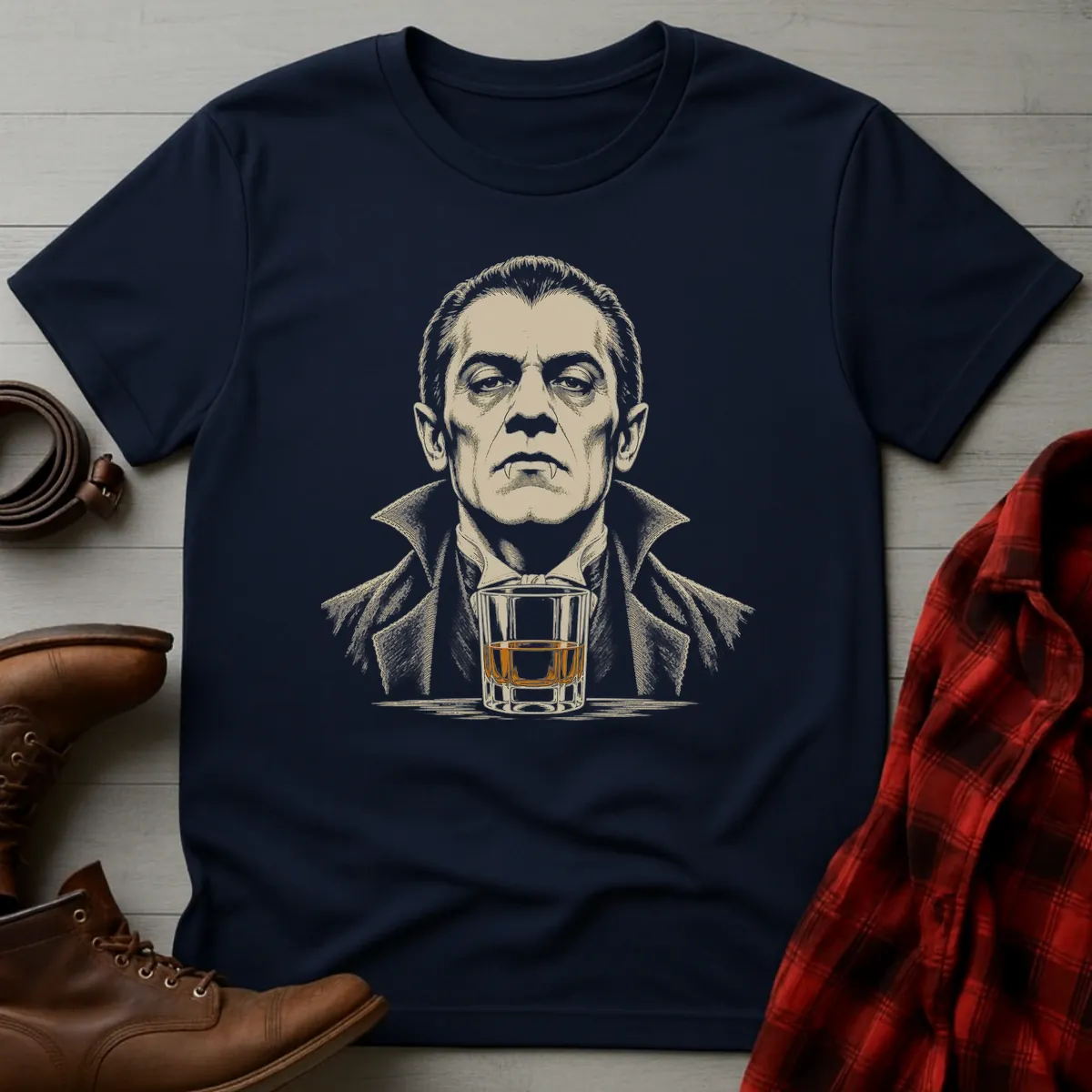 Dracula Whiskey Portrait T-Shirt