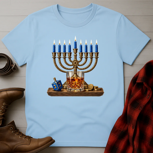 Hanukkah Menorah Whiskey T-Shirt