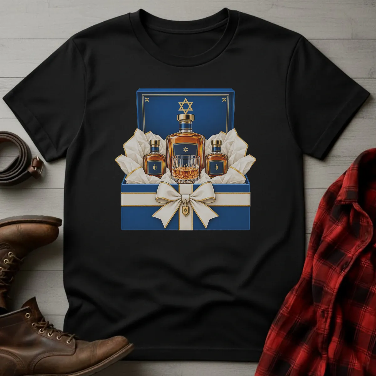 Hanukkah Whiskey Gift Box T-Shirt