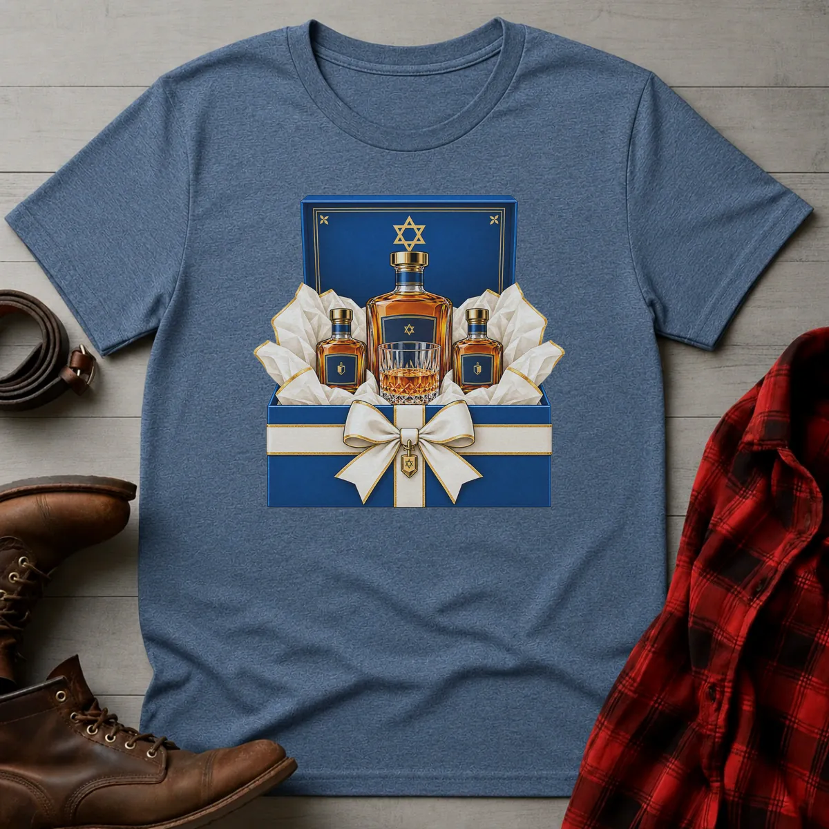 Hanukkah Whiskey Gift Box T-Shirt