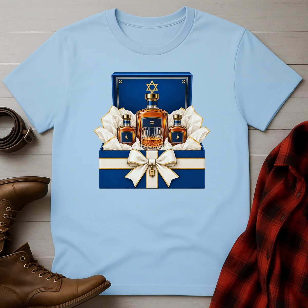 Hanukkah Whiskey Gift Box T-Shirt
