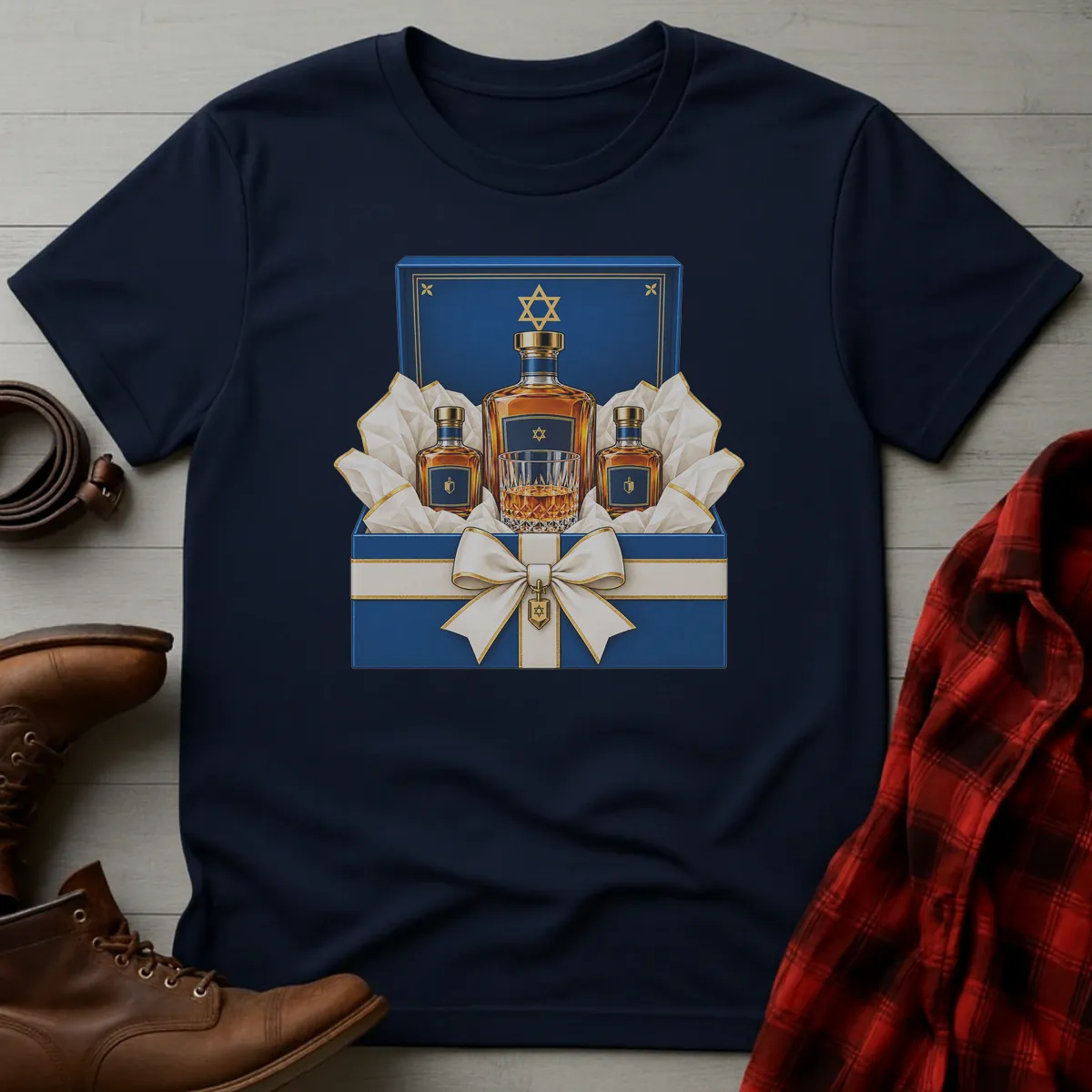 Hanukkah Whiskey Gift Box T-Shirt