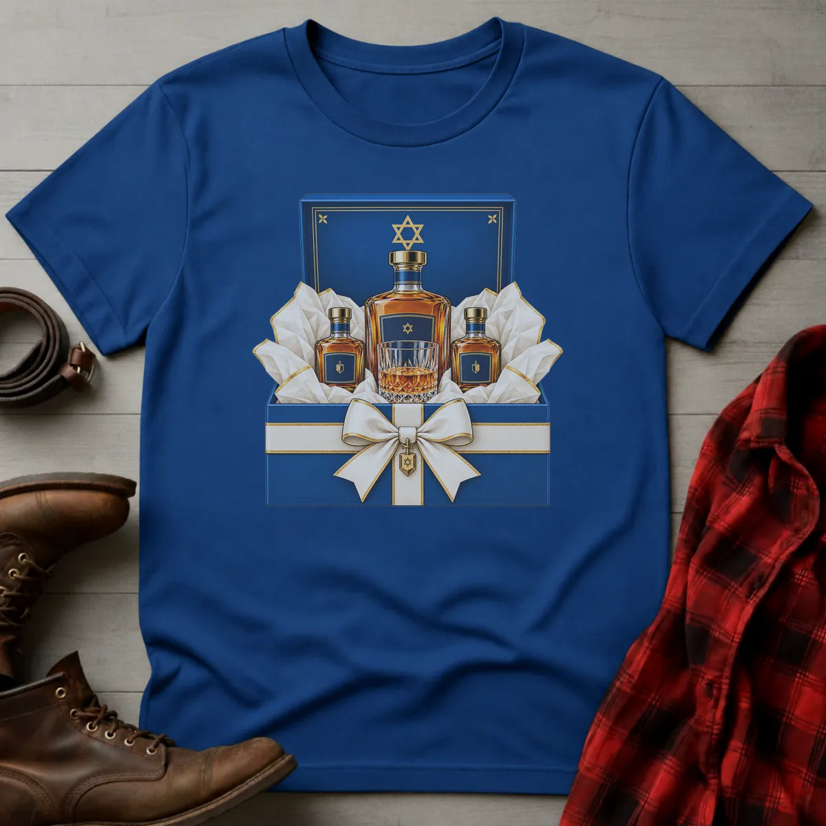 Hanukkah Whiskey Gift Box T-Shirt