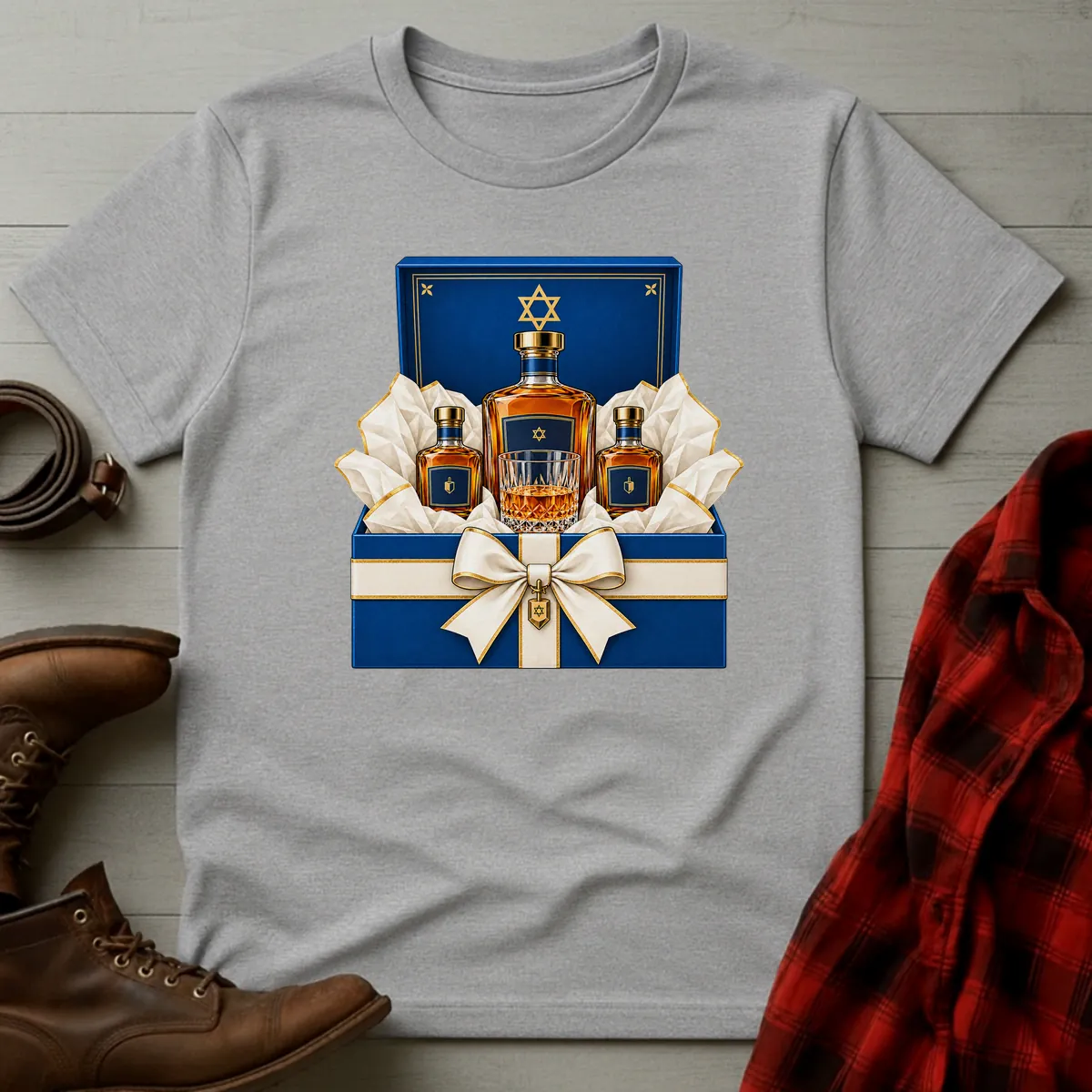 Hanukkah Whiskey Gift Box T-Shirt