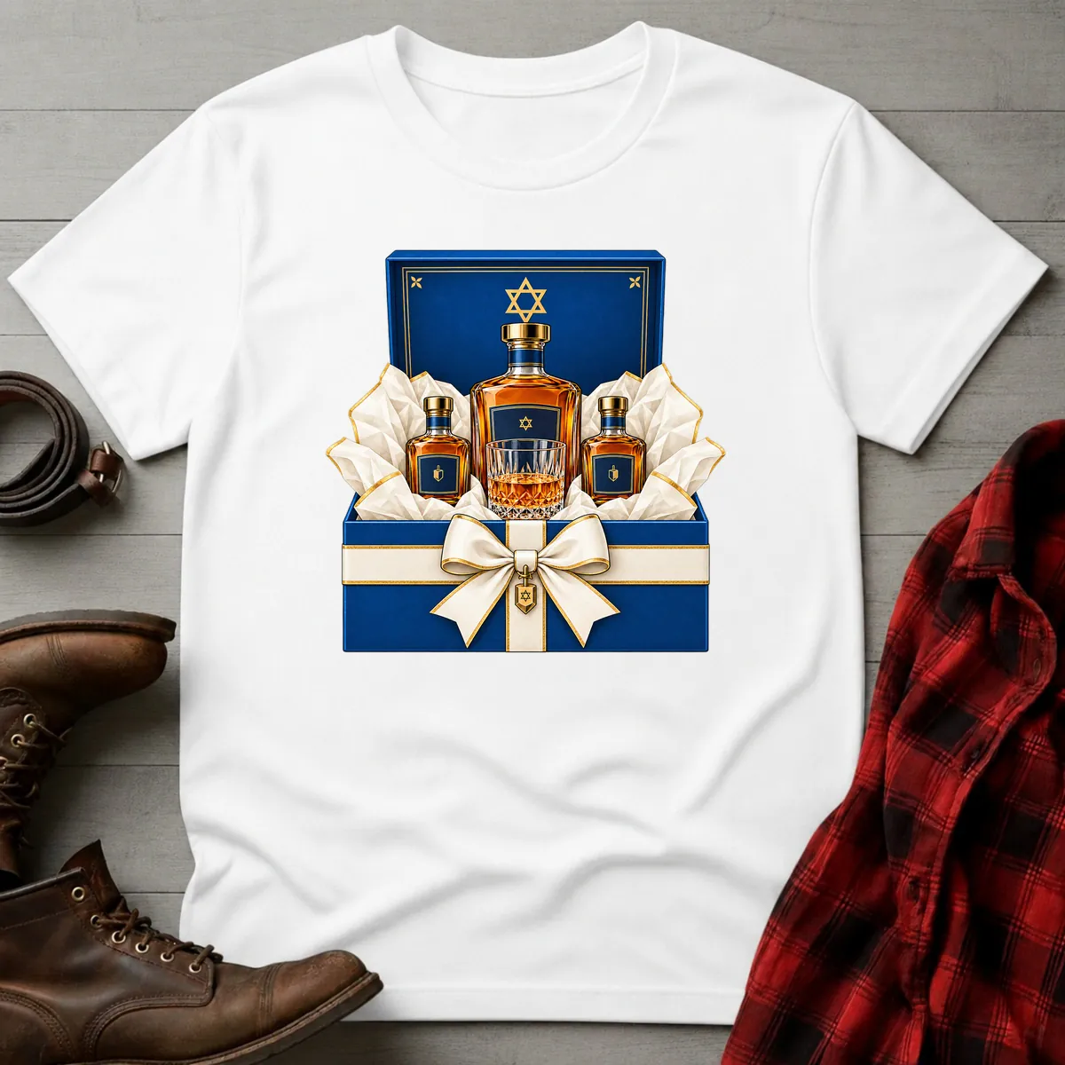 Hanukkah Whiskey Gift Box T-Shirt