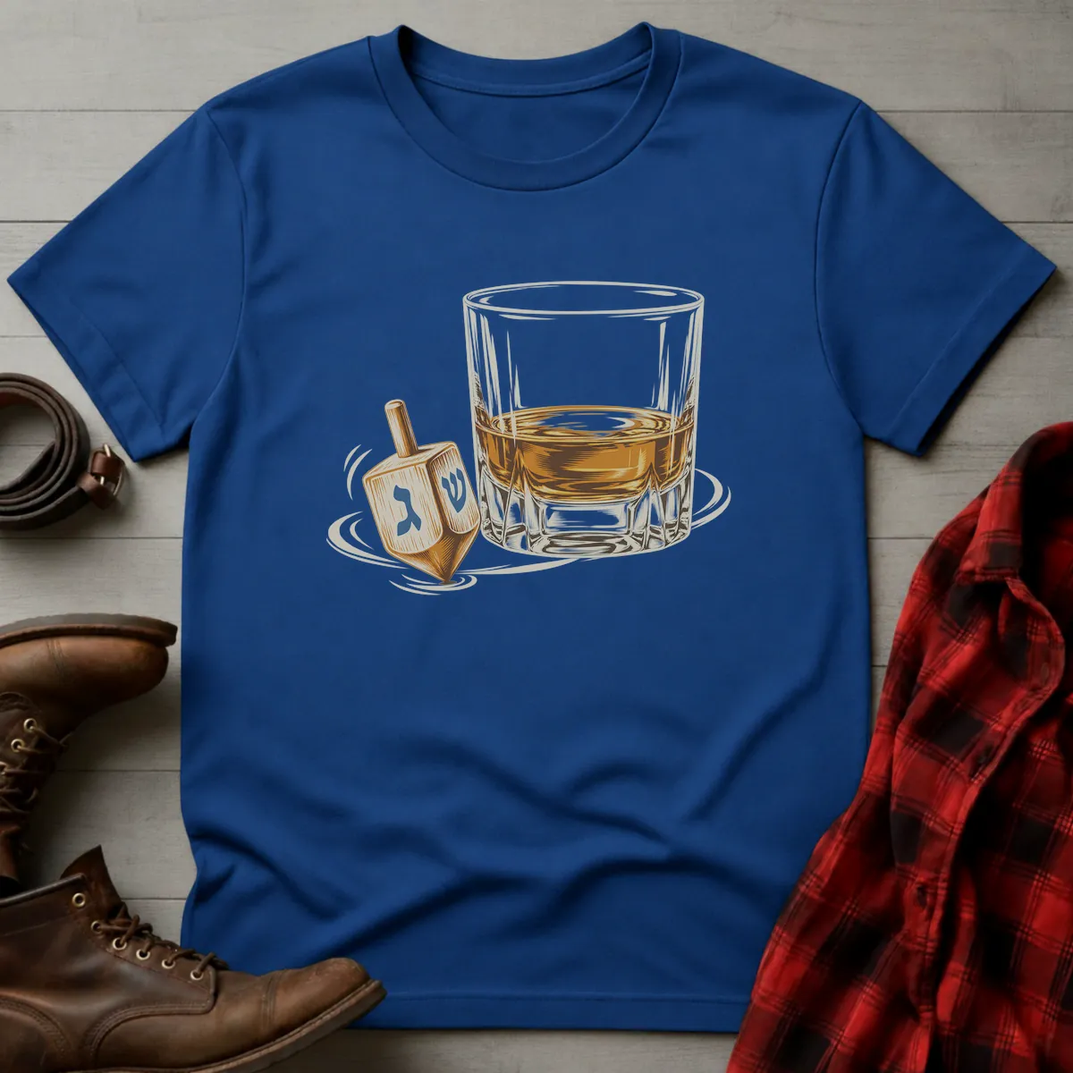 Hanukkah Dreidel Whiskey T-Shirt