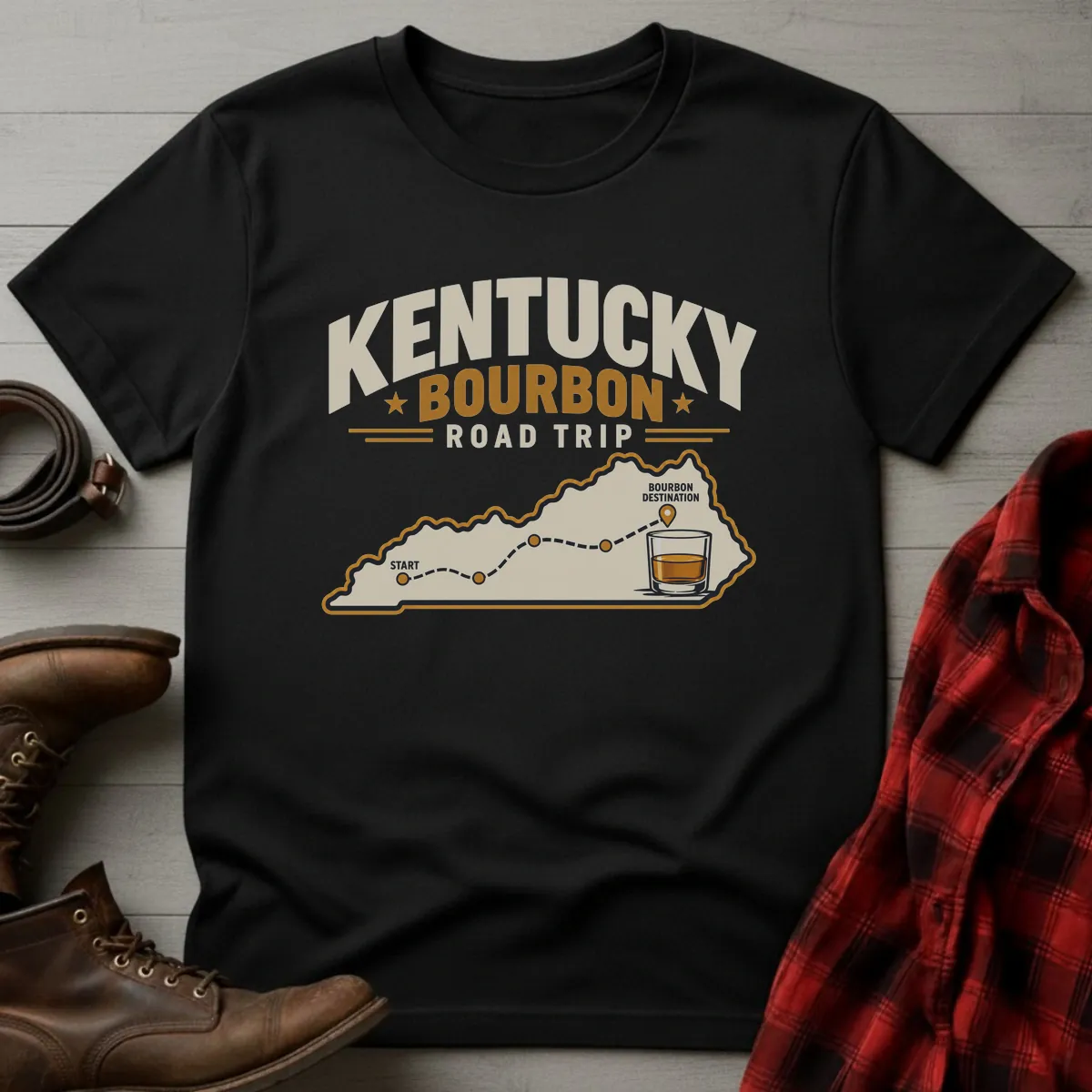 Kentucky Bourbon Road Trip Stops T-Shirt
