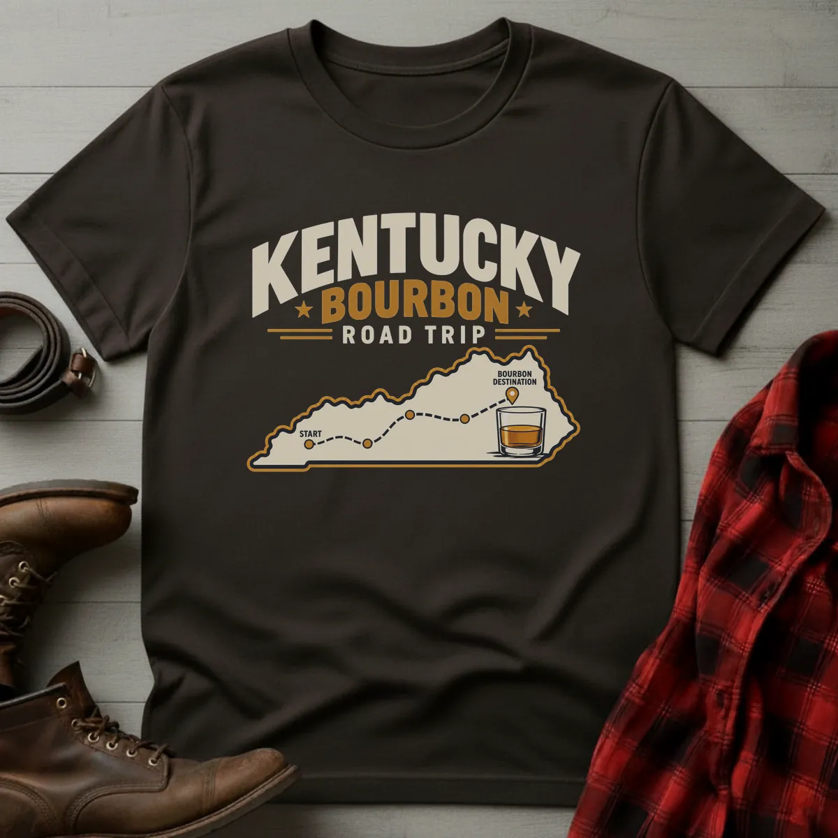 Kentucky Bourbon Road Trip Stops T-Shirt
