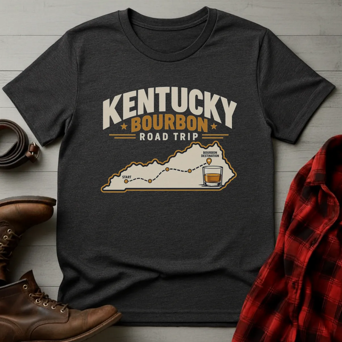 Kentucky Bourbon Road Trip Stops T-Shirt