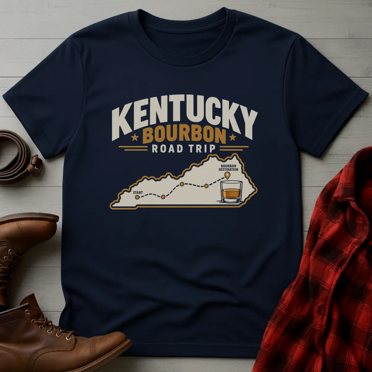 Kentucky Bourbon Road Trip Stops T-Shirt
