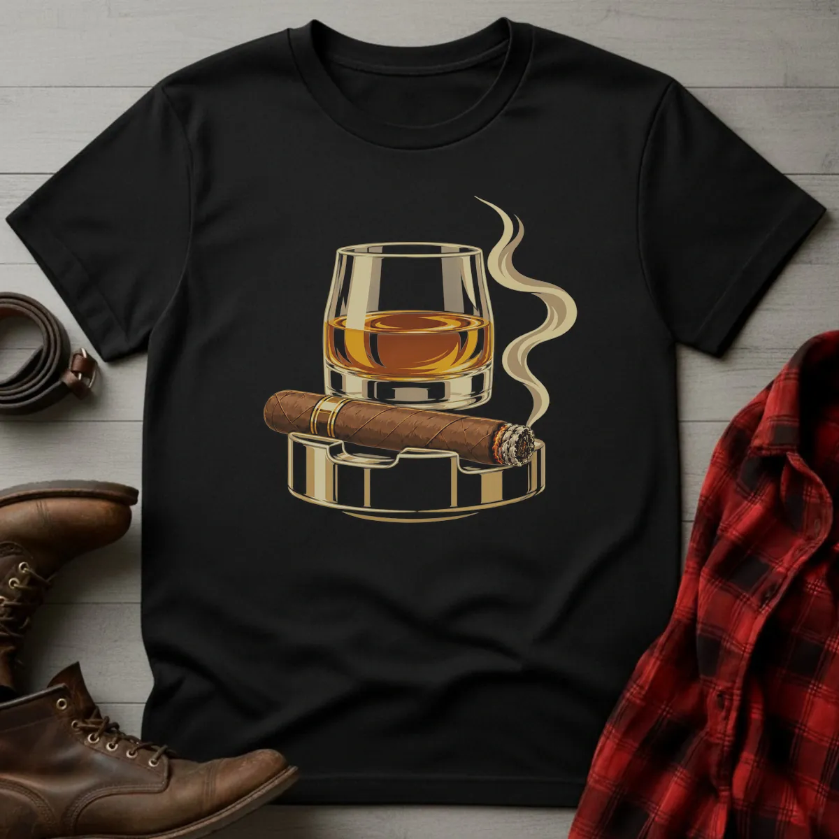 Whiskey & Cigar Emblem T-Shirt