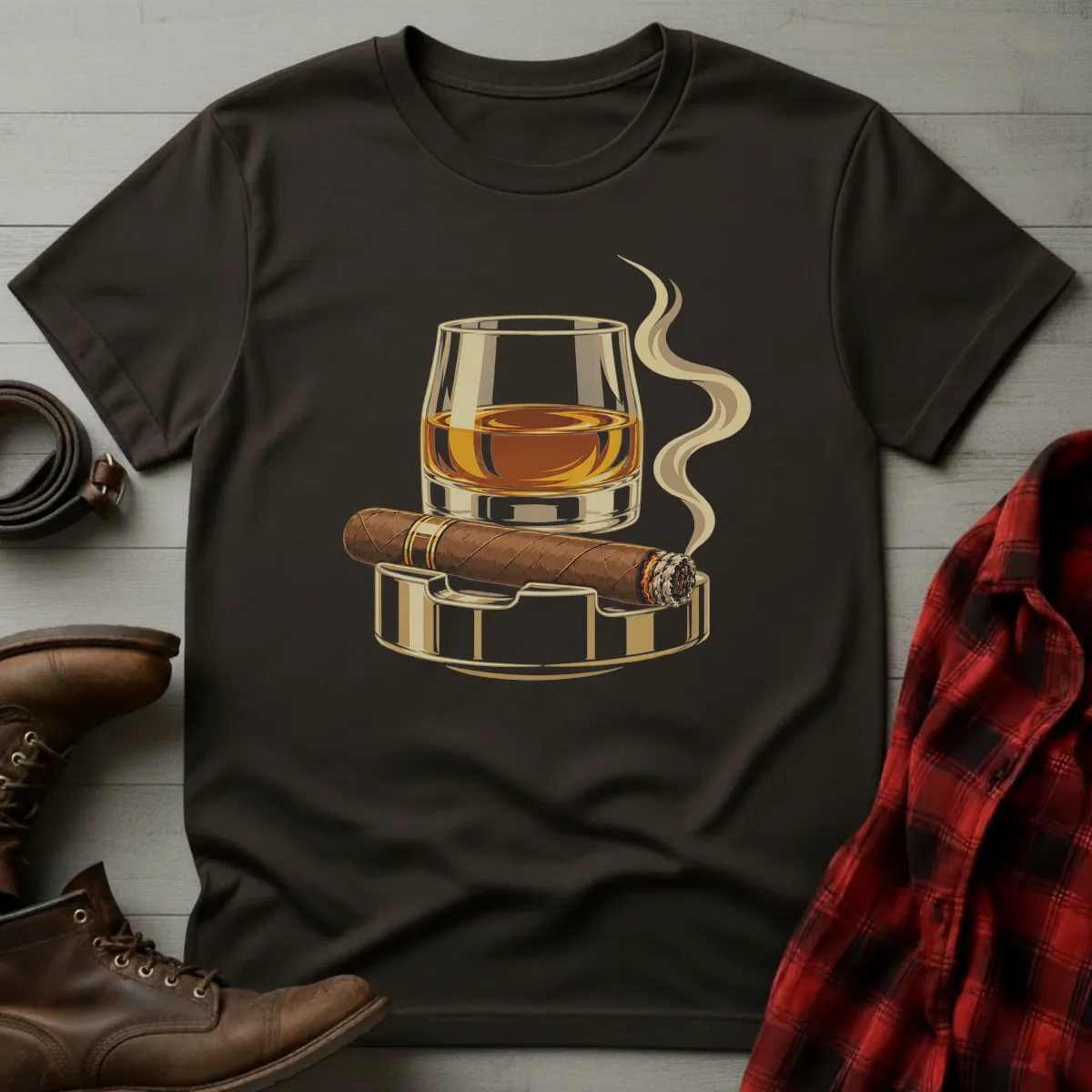Whiskey & Cigar Emblem T-Shirt