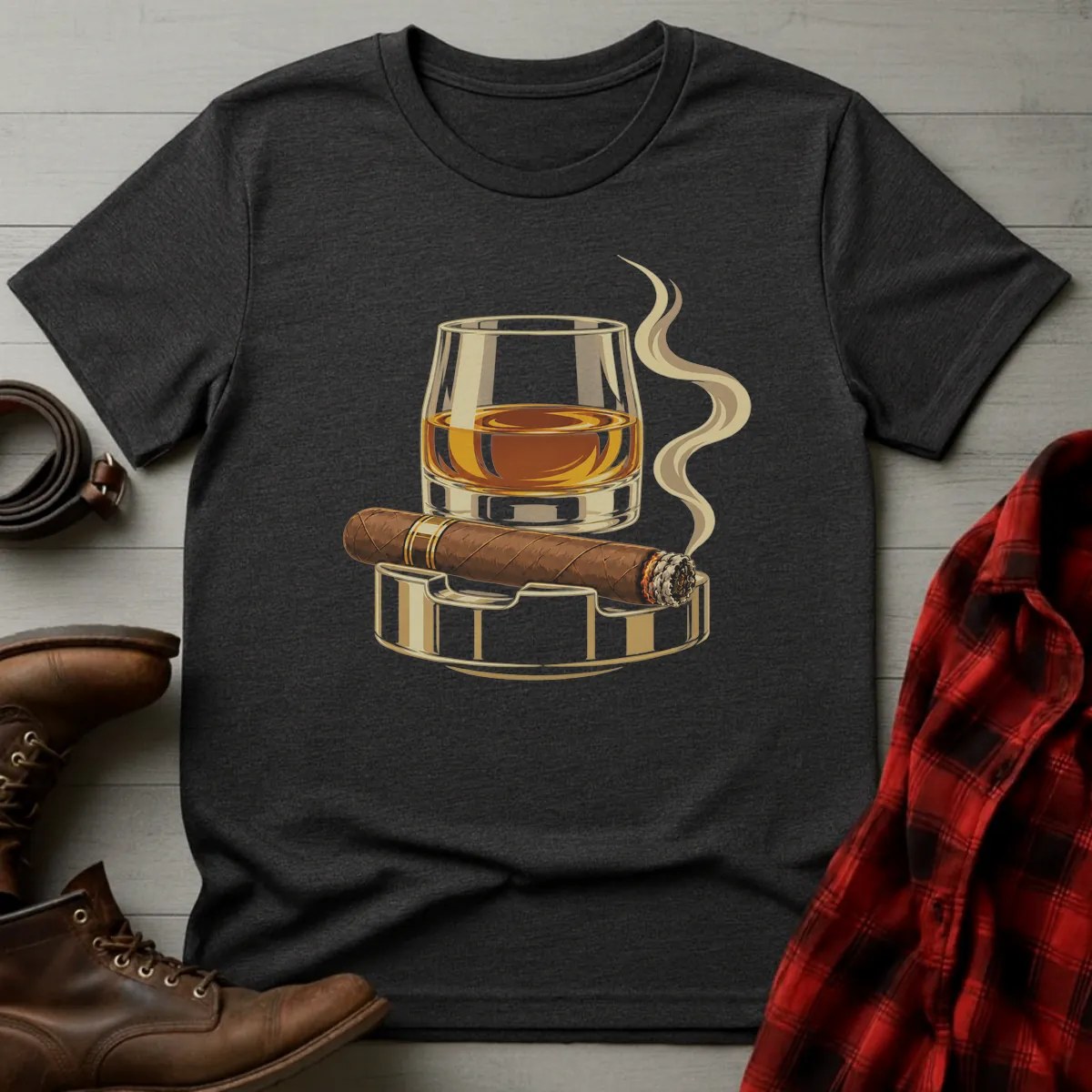 Whiskey & Cigar Emblem T-Shirt