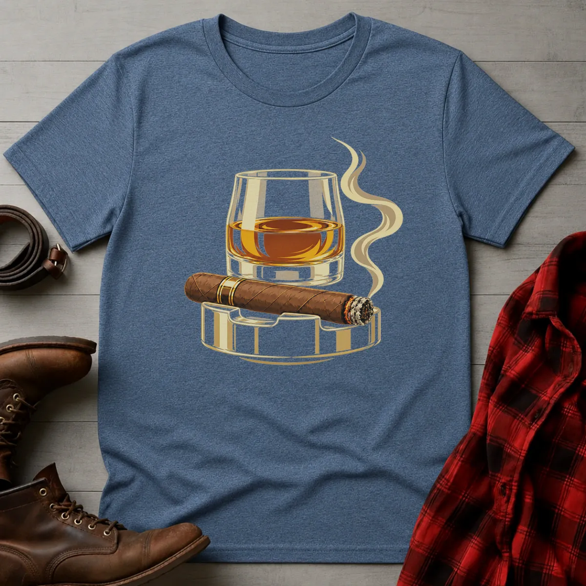Whiskey & Cigar Emblem T-Shirt